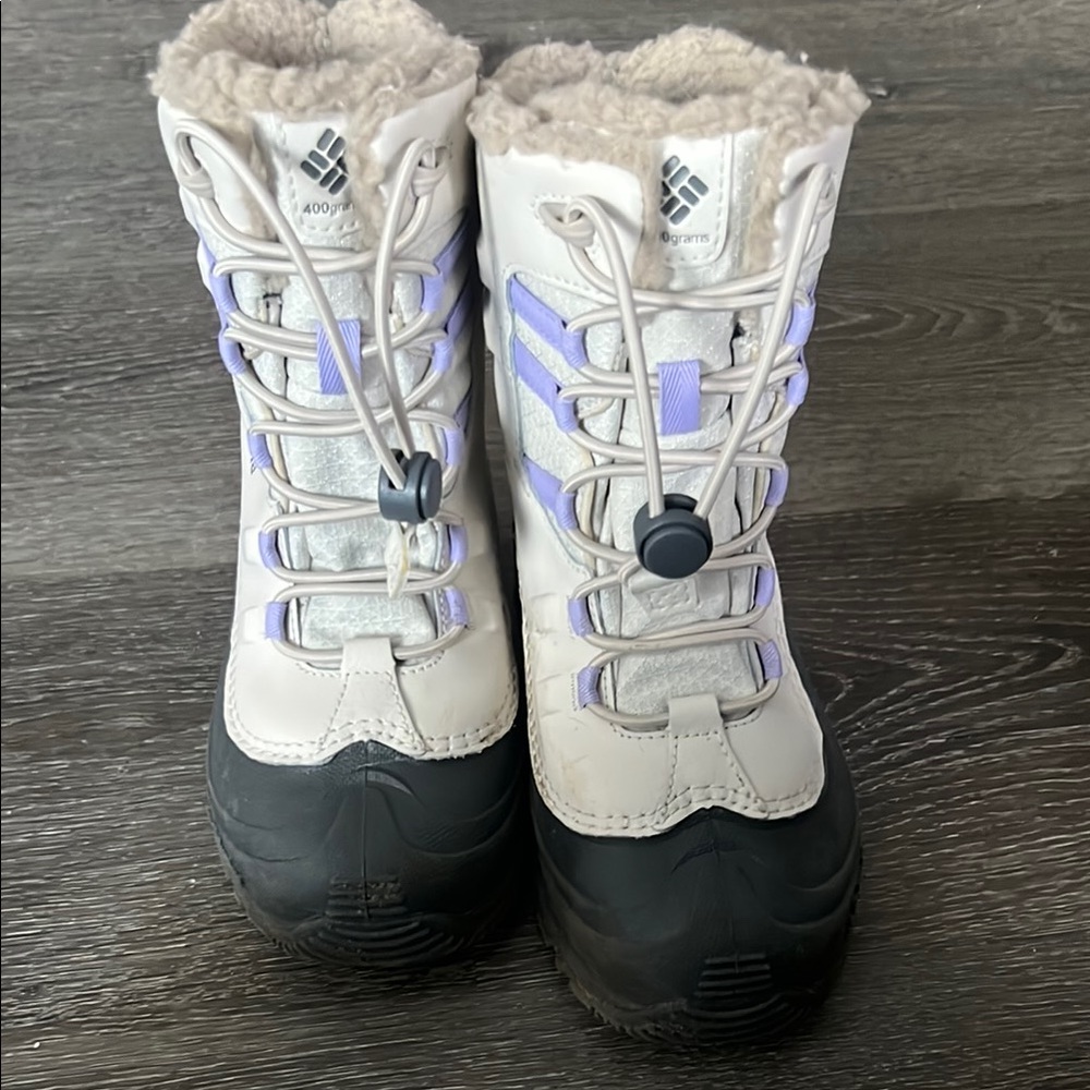 Columbia White and Purple Winter Boots